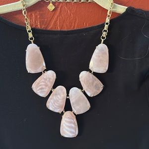 Kendra Scott rose quartz Harlow necklace